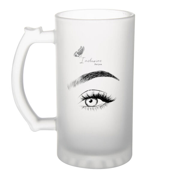 Frosted glass beer mug Thumbnail