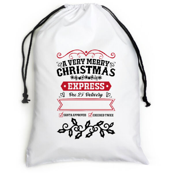 Christmas - Large White Canvas Santa Sack Thumbnail